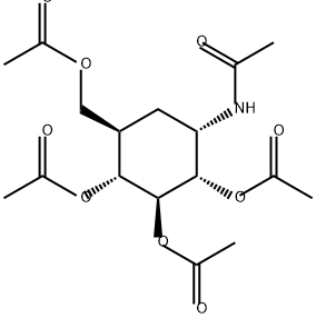 D-chiro-Inositol, 1-(acetylamino)-5-[(acetyloxy)methyl]-1,5,6-trideoxy-, 2,3,4-triacetate Structure