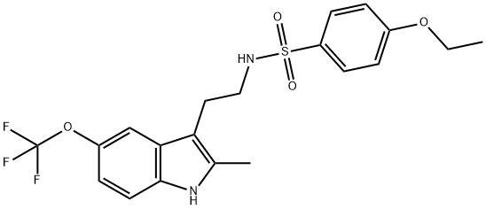 4-ethoxy-N-{2-[2-methyl-5-(trifluoromethoxy)-1H-indol-3-yl]ethyl}benzene-1-sulfonamide Structure