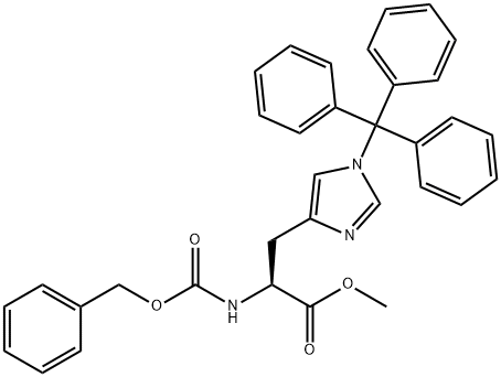 L-Histidine, N-[(phenylmethoxy)carbonyl]-1-(triphenylmethyl)-, methyl ester 구조식 이미지