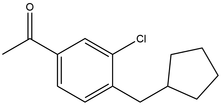 1-[3-Chloro-4-(cyclopentylmethyl)phenyl]ethanone Structure