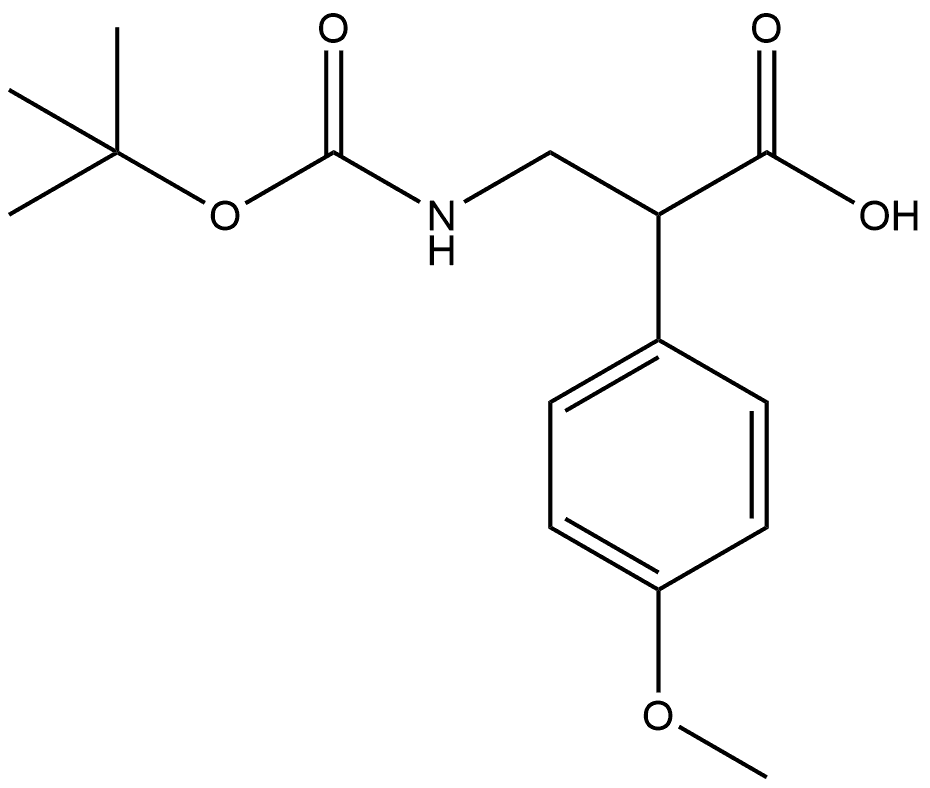 Benzeneacetic acid, α-[[[(1,1-dimethylethoxy)carbonyl]amino]methyl]-4-methoxy- Structure