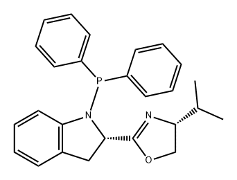 1H-Indole, 2-[(4R)-4,5-dihydro-4-(1-methylethyl)-2-oxazolyl]-1-(diphenylphosphino)-2,3-dihydro-, (2S)- 구조식 이미지