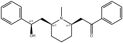 Ethanone, 2-[(2R,6S)-6-[(2R)-2-hydroxy-2-phenylethyl]-1-methyl-2-piperidinyl]-1-phenyl-, rel- Structure