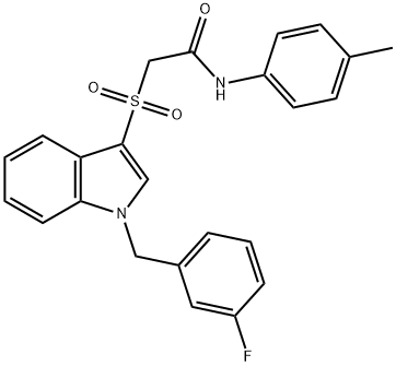 Acetamide, 2-[[1-[(3-fluorophenyl)methyl]-1H-indol-3-yl]sulfonyl]-N-(4-methylphenyl)- Structure