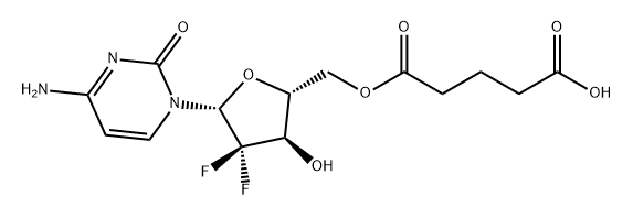 Cytidine, 2'-deoxy-2',2'-difluoro-, 5'-(hydrogen pentanedioate) (9CI) Structure