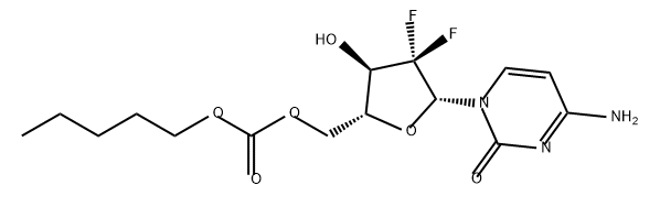 Cytidine, 2'-deoxy-2',2'-difluoro-, 5'-(pentyl carbonate) (9CI) Structure