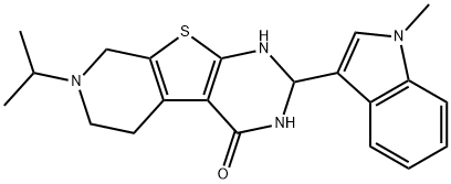 2-(1-methylindol-3-yl)-7-propan-2-yl-1,2,3,5,6,8-hexahydropyrido[2,3]thieno[2,4-d]pyrimidin-4-one Structure