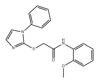 Acetamide, N-(2-methoxyphenyl)-2-[(1-phenyl-1H-imidazol-2-yl)thio]- 구조식 이미지
