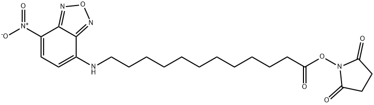 Dodecanoic acid, 12-[(7-nitro-2,1,3-benzoxadiazol-4-yl)amino]-, 2,5-dioxo-1-pyrrolidinyl ester Structure