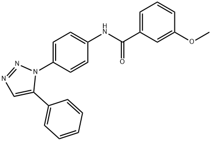 Benzamide, 3-methoxy-N-[4-(5-phenyl-1H-1,2,3-triazol-1-yl)phenyl]- Structure