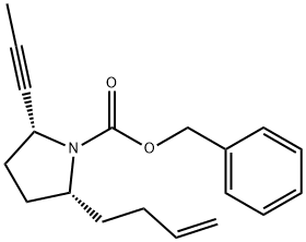 (2R,5R)-Benzyl 2-(But-3-en-1-yl)-5-(prop-1-yn-1-yl)pyrrolidine-1-carboxylate Structure