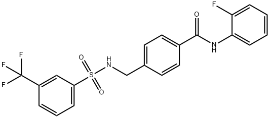 N-(2-fluorophenyl)-4-[({[3-(trifluoromethyl)phenyl]sulfonyl}amino)methyl]benzamide Structure