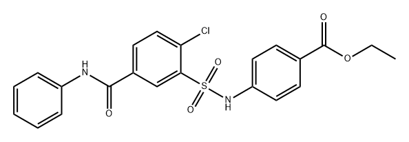 Benzoic acid, 4-[[[2-chloro-5-[(phenylamino)carbonyl]phenyl]sulfonyl]amino]-, ethyl ester 구조식 이미지