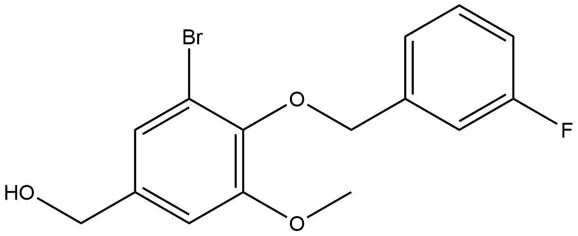 3-Bromo-4-[(3-fluorophenyl)methoxy]-5-methoxybenzenemethanol Structure