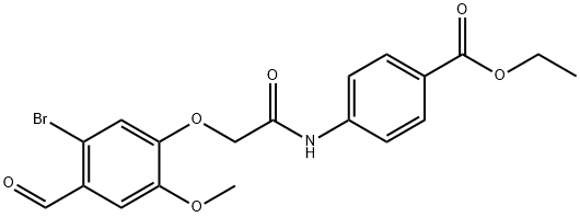 Ethyl 4-{[(5-bromo-4-formyl-2-methoxyphenoxy)acetyl]amino}benzoate Structure