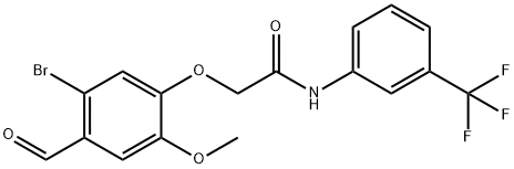 2-(5-Bromo-4-formyl-2-methoxyphenoxy)-N-[3-(trifluoromethyl)phenyl]acetamide Structure