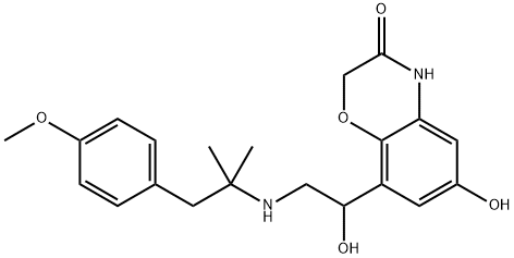 2H-1,4-Benzoxazin-3(4H)-one, 6-hydroxy-8-[1-hydroxy-2-[[2-(4-methoxyphenyl)-1,1-dimethylethyl]amino]ethyl]- Structure