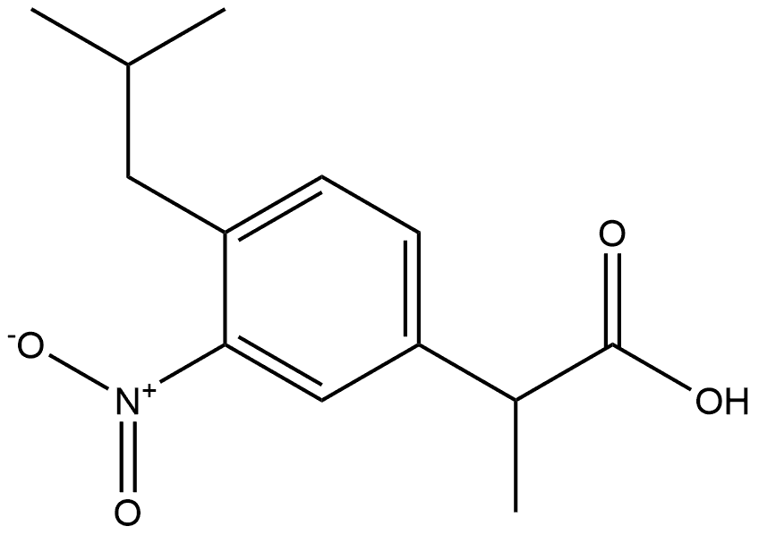 alpha-Methyl-4-(2-methylpropyl)-3-nitrophenylacetic acid Structure