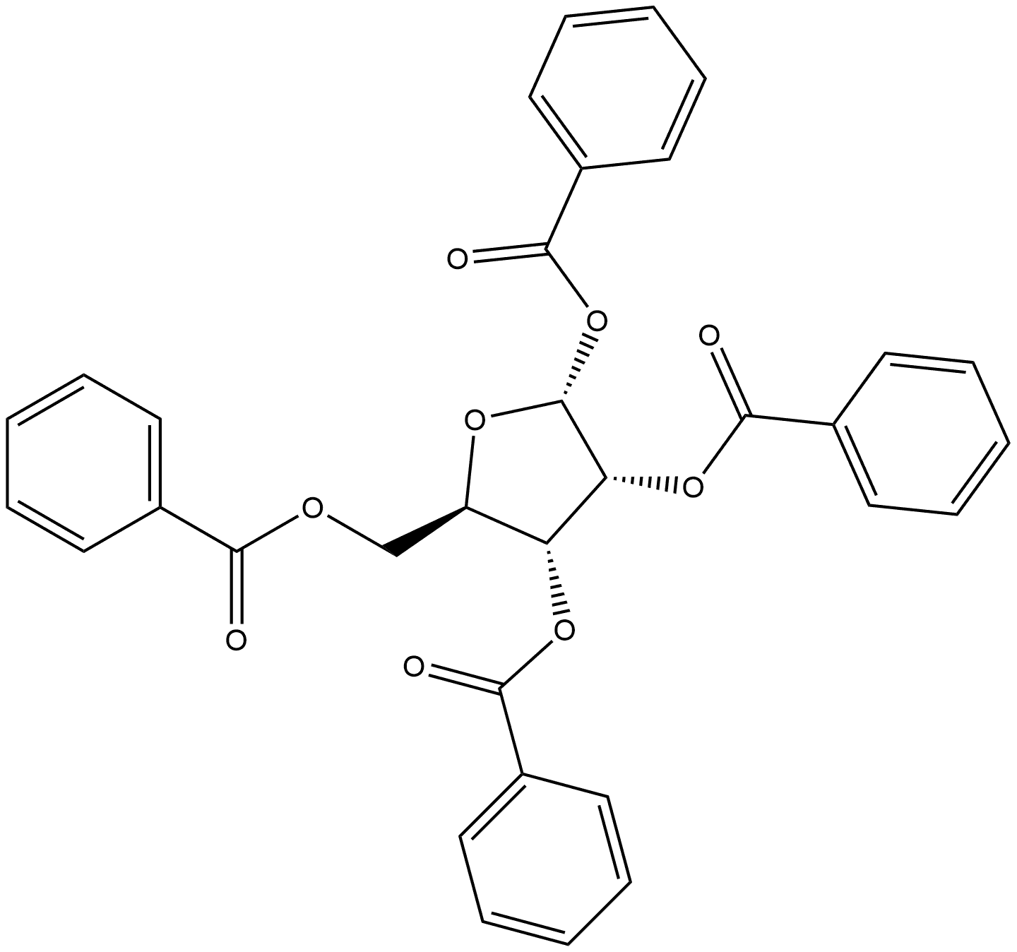 1,2,3,5-Tetra-O-benzoyl-β-L-arabinofuranose Structure