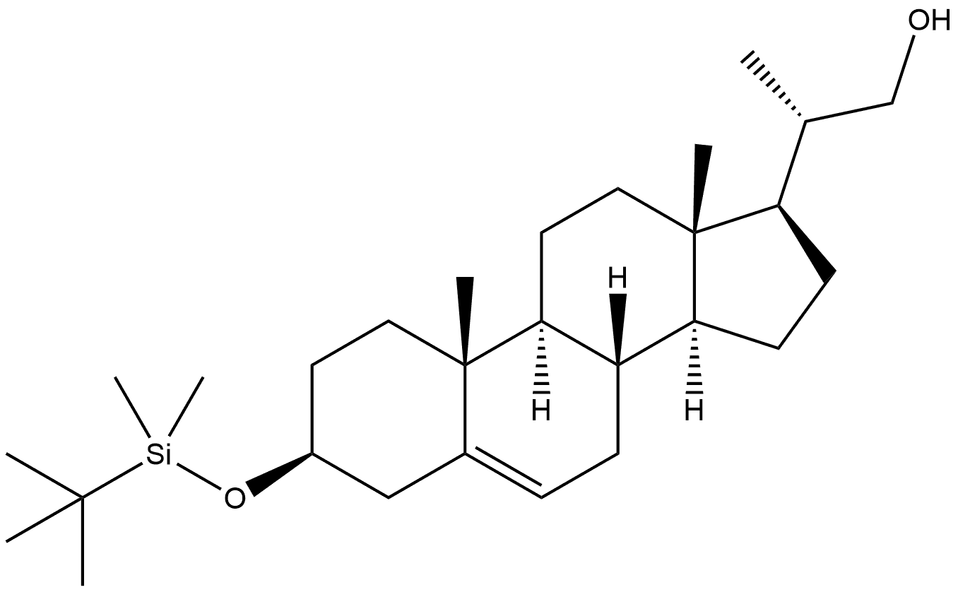 Pregn-5-ene-20-methanol, 3-[[(1,1-dimethylethyl)dimethylsilyl]oxy]-, (3β,20S)- Structure