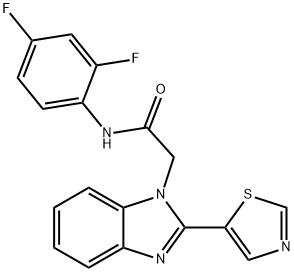 1H-Benzimidazole-1-acetamide, N-(2,4-difluorophenyl)-2-(5-thiazolyl)- Structure