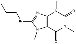 1,3,7-Trimethyl-8-(propylamino)-3,7-dihydro-1H-purine-2,6-dione 구조식 이미지