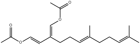 1,3-Butadiene-1,4-diol, 2-[(3E)-4,8-dimethyl-3,7-nonadienyl]-, diacetate, (1E,3E)- (9CI) Structure