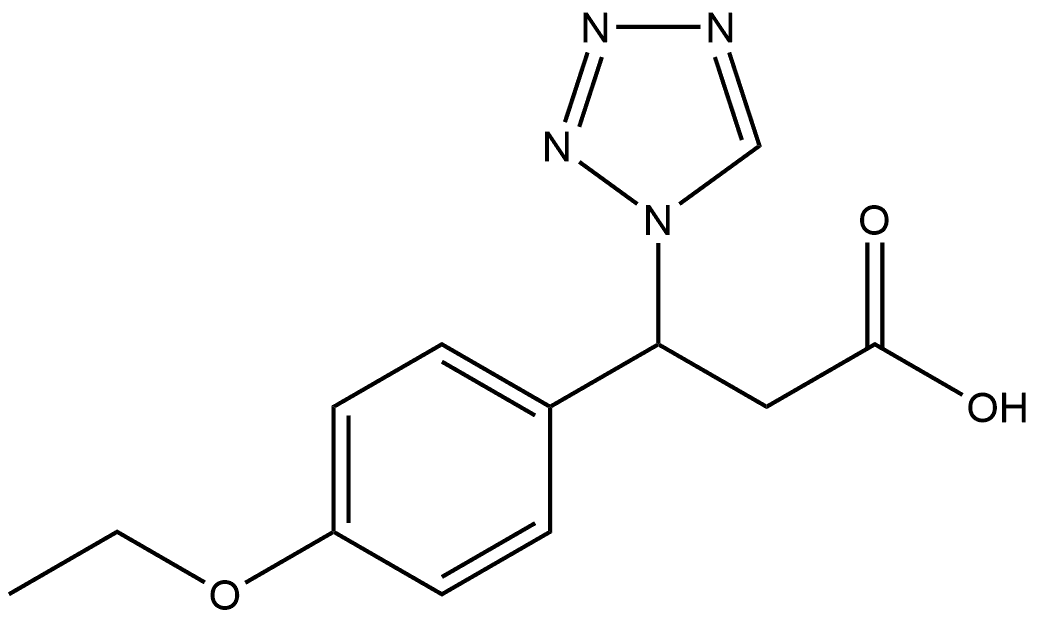 3-(4-ethoxyphenyl)-3-(1{H}-tetrazol-1-yl)propanoic acid Structure