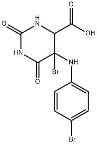 5-Bromo-5-((4-bromophenyl)amino)-2,6-dioxohexahydropyrimidine-4-carboxylic acid Structure