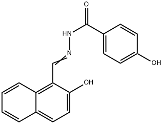 Benzoic acid, 4-hydroxy-, 2-[(2-hydroxy-1-naphthalenyl)methylene]hydrazide 구조식 이미지