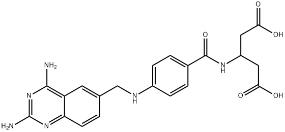 3-(4-(((2,4-Diaminoquinazolin-6-yl)methyl)amino)benzamido)pentanedioic acid 구조식 이미지