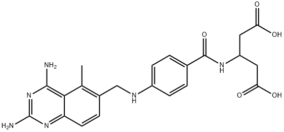 3-(4-(((2,4-Diamino-5-methylquinazolin-6-yl)methyl)amino)benzamido)pentanedioic acid Structure