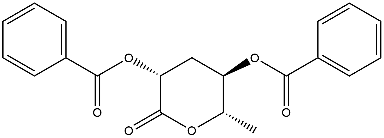 L-arabino-Hexonic acid, 3,6-dideoxy-, δ-lactone, 2,4-dibenzoate Structure