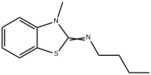 1-Butanamine, N-(3-methyl-2(3H)-benzothiazolylidene)- 구조식 이미지