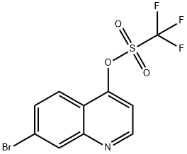 Methanesulfonic acid, 1,1,1-trifluoro-, 7-bromo-4-quinolinyl ester Structure