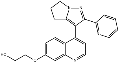 2-((4-(2-(pyridin-2-yl)-5,6-dihydro-4H-pyrrolo[1,2-b]pyrazol-3-yl)quinolin-7-yl)oxy)ethan-1-ol Structure