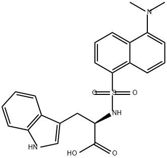 (R)-2-(5-(Dimethylamino)naphthalene-1-sulfonamido)-3-(1H-indol-3-yl)propanoic acid Structure