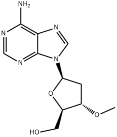 ((2R,3S,5R)-5-(6-Amino-9H-purin-9-yl)-3-methoxytetrahydrofuran-2-yl)methanol 구조식 이미지