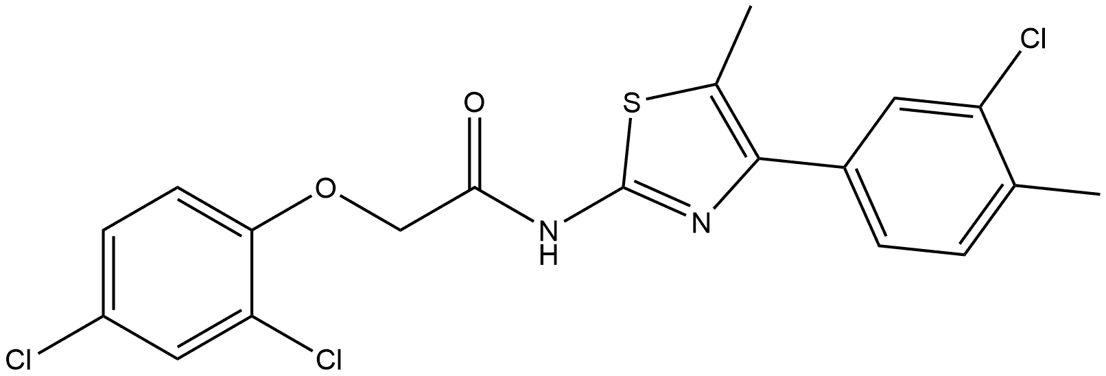 N-[4-(3-Chloro-4-methylphenyl)-5-methyl-2-thiazolyl]-2-(2,4-dichlorophenoxy)acetamide Structure