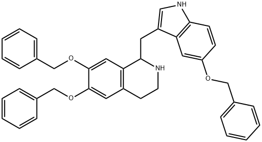6,7-Bis(benzyloxy)-1-((5-(benzyloxy)-1H-indol-3-yl)methyl)-1,2,3,4-tetrahydroisoquinoline Structure