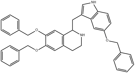 6,7-Bis(benzyloxy)-1-((5-(benzyloxy)-1H-indol-3-yl)methyl)-1,2,3,4-tetrahydroisoquinoline 구조식 이미지