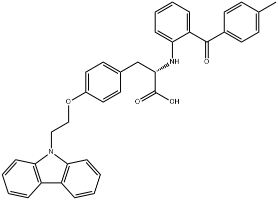 O-[2-(9H-Carbazol-9-yl)ethyl]-N-[2-(4-methylbenzoyl)phenyl]-L-tyrosine Structure