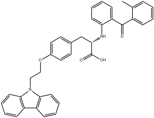 O-[2-(9H-Carbazol-9-yl)ethyl]-N-[2-(2-methylbenzoyl)phenyl]-L-tyrosine Structure