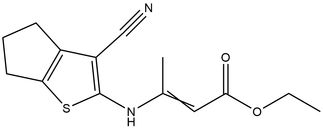 ethyl 3-[(3-cyano-5,6-dihydro-4H-cyclopenta[b]thiophen-2-yl)amino]but-2-enoate Structure