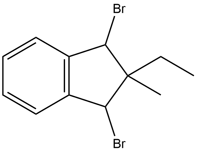 1,3-dibromo-2-ethyl-2-methyl-2,3-dihydro-1H-indene 구조식 이미지