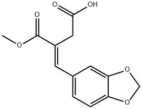 Butanedioic acid, 2-(1,3-benzodioxol-5-ylmethylene)-, 1-methyl ester, (2E)- Structure