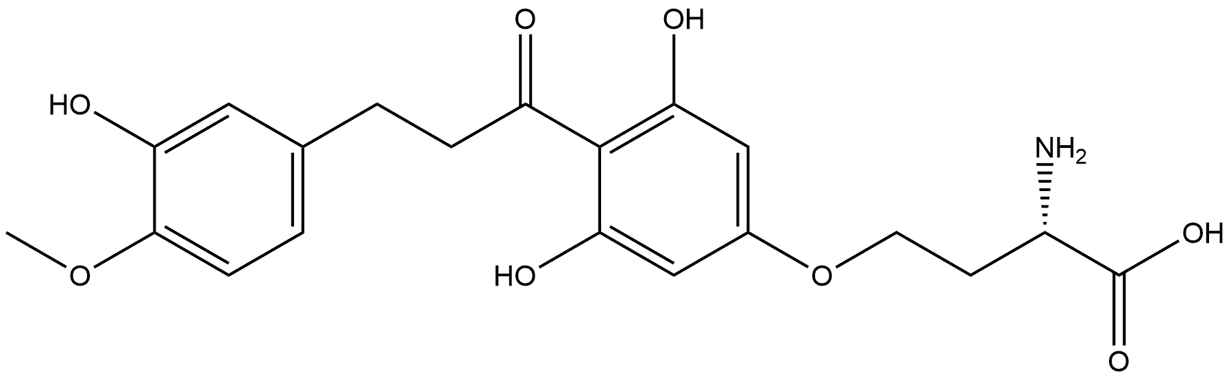 O-[3,5-Dihydroxy-4-[3-(3-hydroxy-4-methoxyphenyl)-1-oxopropyl]phenyl]-L-homoserine 구조식 이미지
