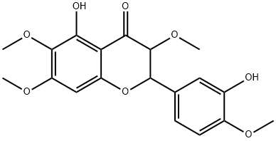 5-Hydroxy-2-(3-hydroxy-4-methoxyphenyl)-3,6,7-trimethoxychroman-4-one Structure