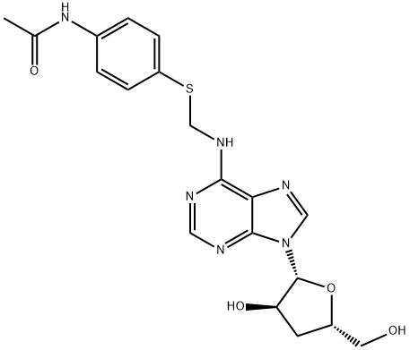 Adenosine, N-[[[4-(acetylamino)phenyl]thio]methyl]-3'-deoxy- (9CI) Structure