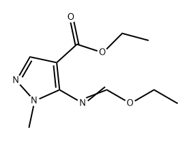 1H-Pyrazole-4-carboxylic acid, 5-[(ethoxymethylene)amino]-1-methyl-, ethyl ester Structure